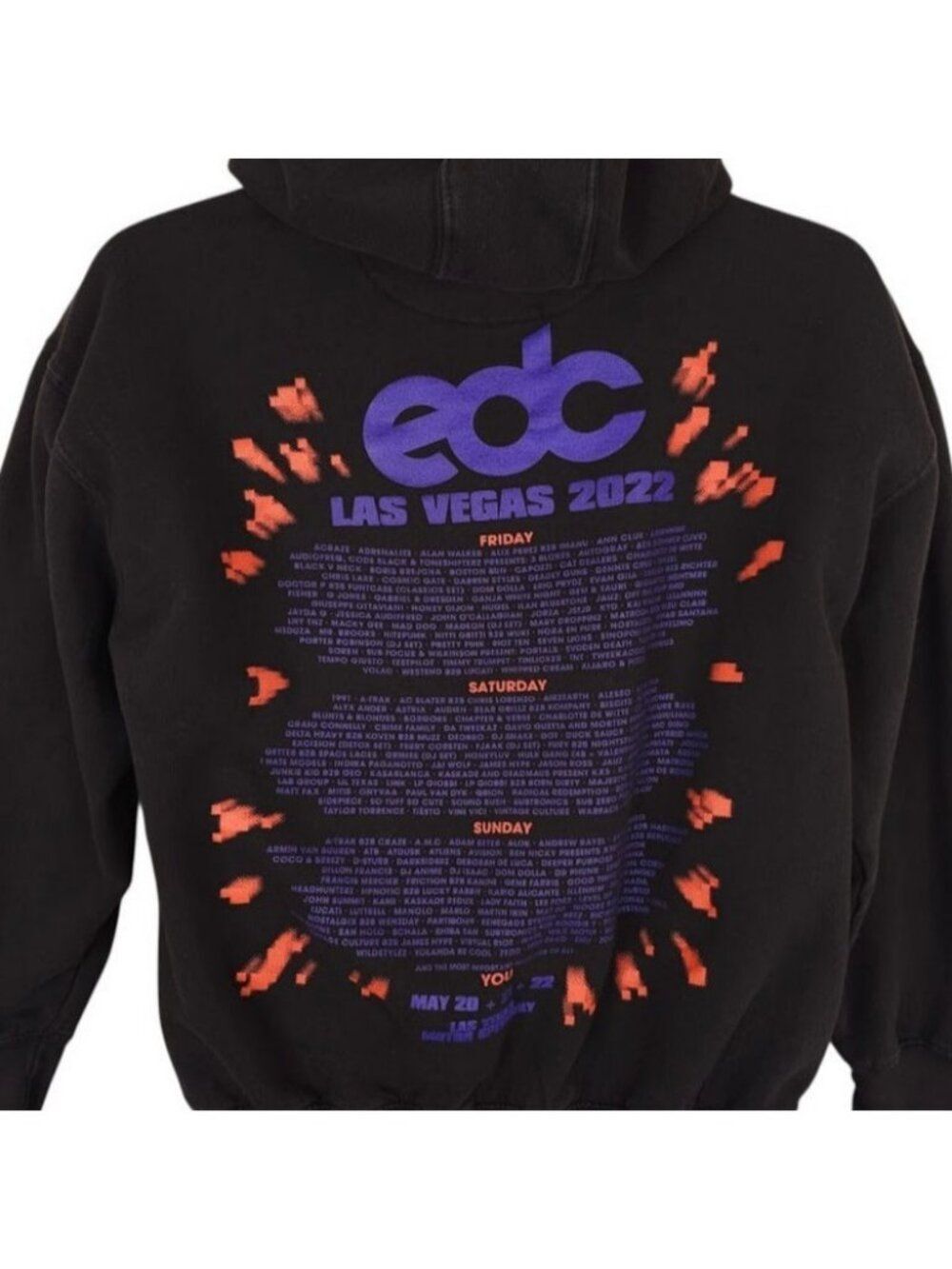EDC Las Vegas 2022 Sweatshirt Hoodie Mens Size Medium Black Insomniac Festival